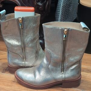 Tory Burch Silver Heeled Boots
